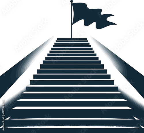 Stairway to Success Vector Illustration Symbolizing Ambition, Achievement, and Career Growth on Transparent