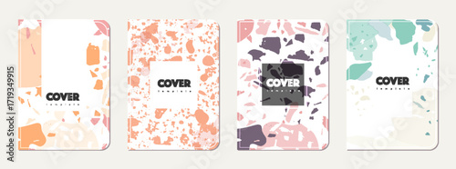 School diary cover design. Terrazzo abstract
