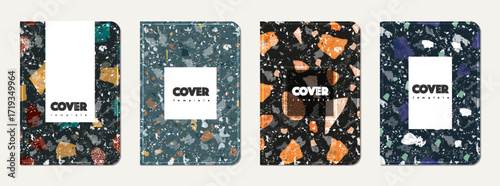Note book cover design. Terrazzo abstract