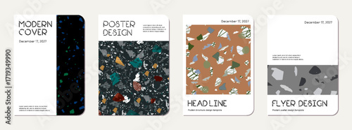 Brochure cover design. Terrazzo abstract