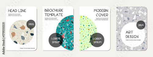 Note book cover design. Terrazzo abstract