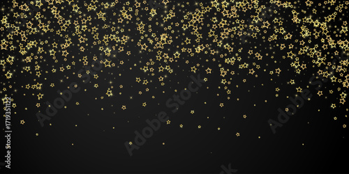 Gold sparkling star confetti.