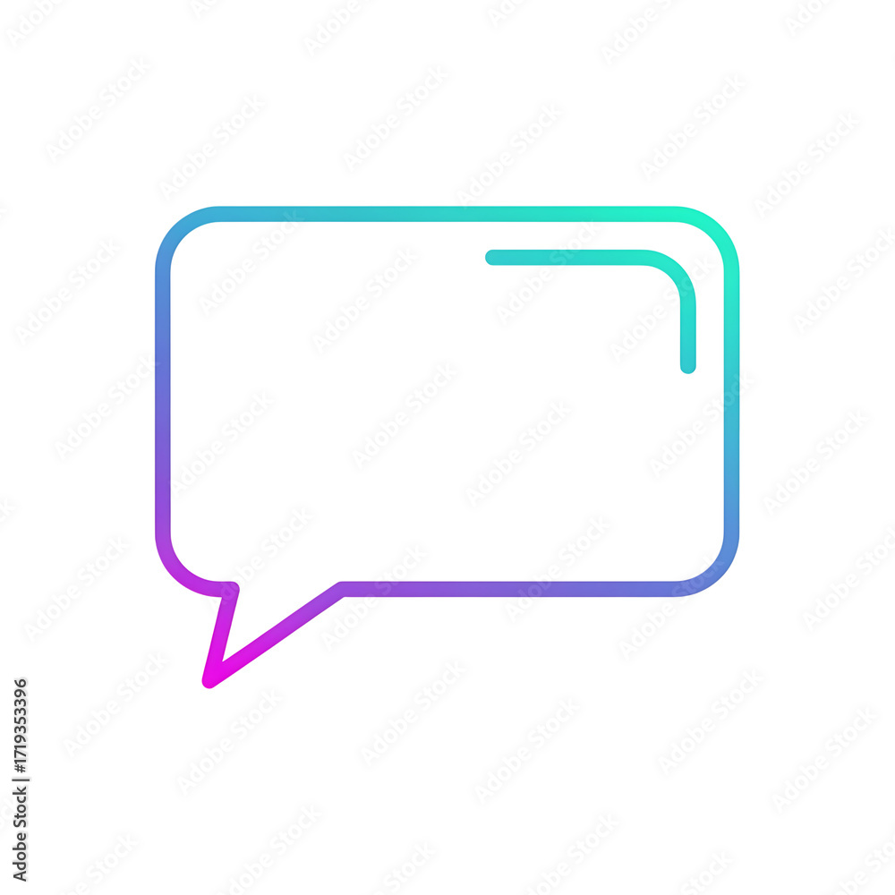 Naklejka premium Colorful Chat Bubble with Gradient on Black Background Communication Concept
