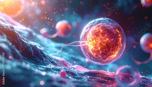 Conception Visualization A Captivating Depiction of the Moment of Fertilization