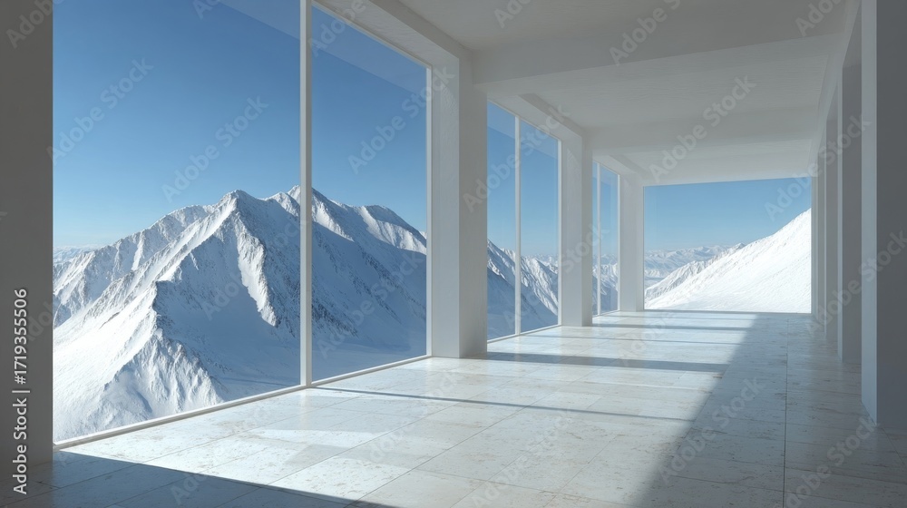 Obraz premium empty room with windows