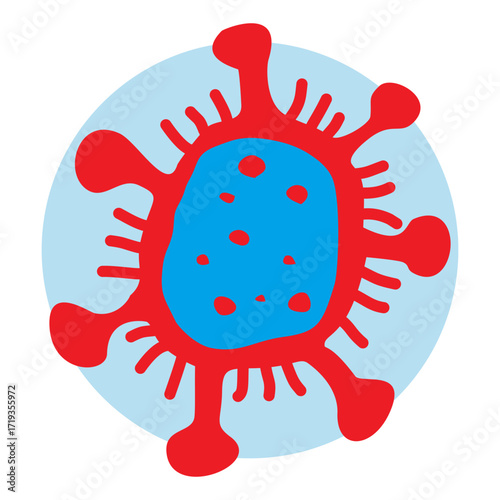 Spiky Virus Icon Pathogen Vector Illustration