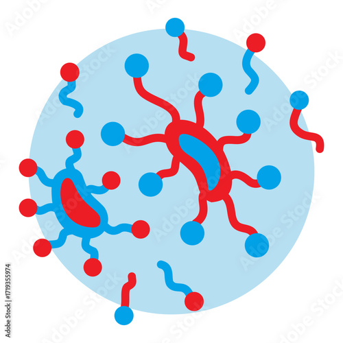 Clustered Virus Icon Microorganism Vector Illustration