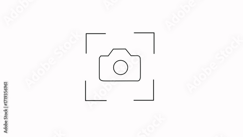 Abstract rendering black and white symbol of photo camera animation.;