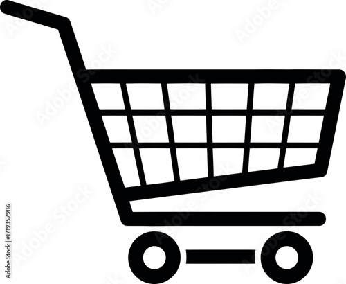  Vector art of a black shopping cart icon