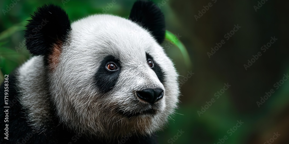 Obraz premium A panda in the woods.