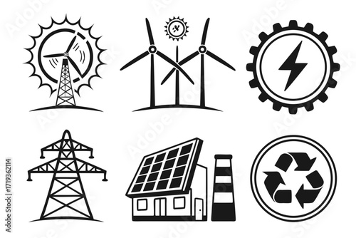 vector illustration of a set of ecology icons