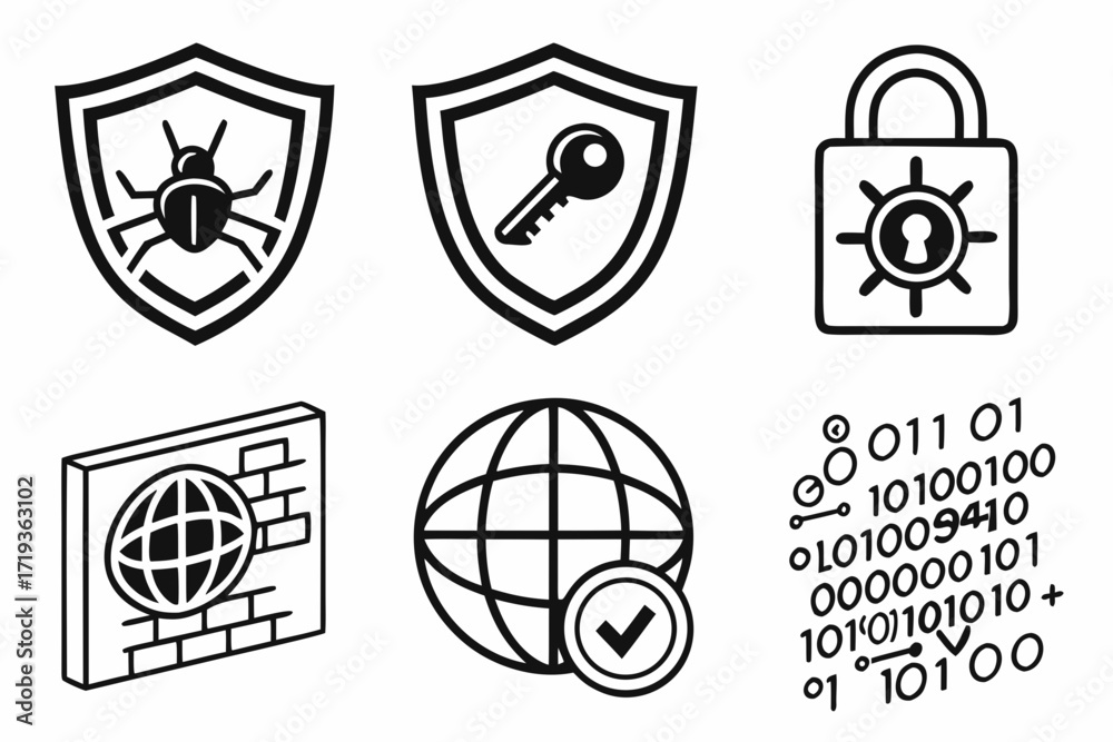 Fototapeta premium security icon set