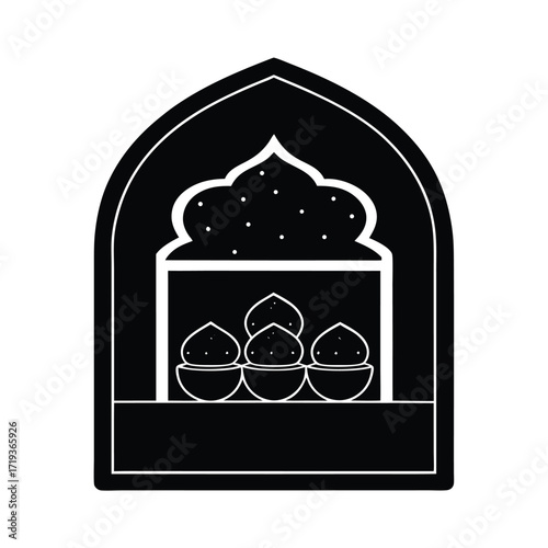Moroccan artisan bakery window with ghriba