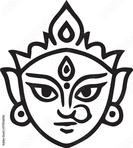 A vector illustration of a Durga ma design