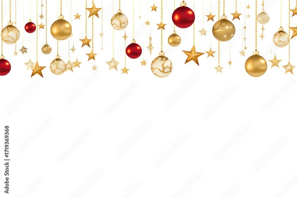 Fototapeta premium Christmas ornaments invitation border illustration background christmas.