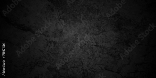 Abstract studio dark room concrete floor texture background. Black or dark gray rough grainy stone texture. Old wall texture cement grey color design are light with white gradient background.