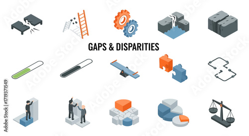 Visual representation of gaps and disparities in society.