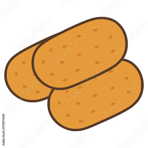 Croquetas Spanish croquette flat color vector illustration template design