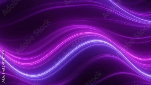 Wallpaper Mural Abstract Neon Waves Background - Futuristic Purple and Blue Light Trails. Torontodigital.ca