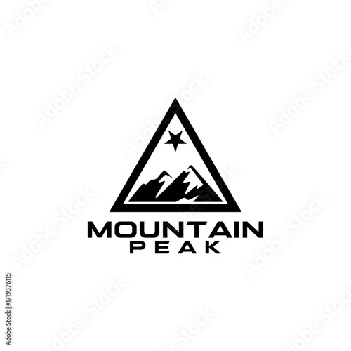 Adventure Outdoor Mountain Peak Logo Design
