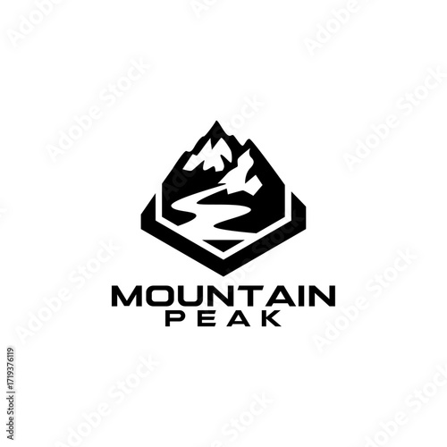 Adventure Outdoor Mountain Peak Logo Design