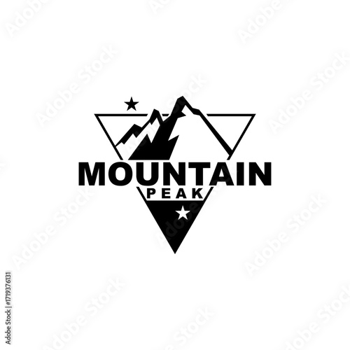 Adventure Outdoor Mountain Peak Logo Design