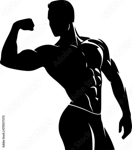 black and white silhouette of a jacked up vector with a white background
