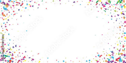 Scattered letters of latin alphabet. Colorful