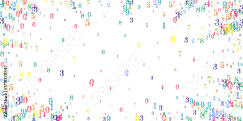 Scattered numbers. Colorful childish digits