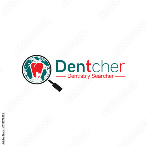Dentcher dentistry searcher logo is perfect for your brand
