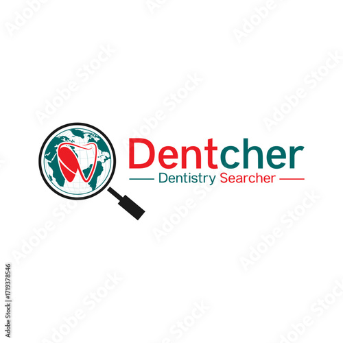 Dentcher dentistry searcher logo is perfect for your brand