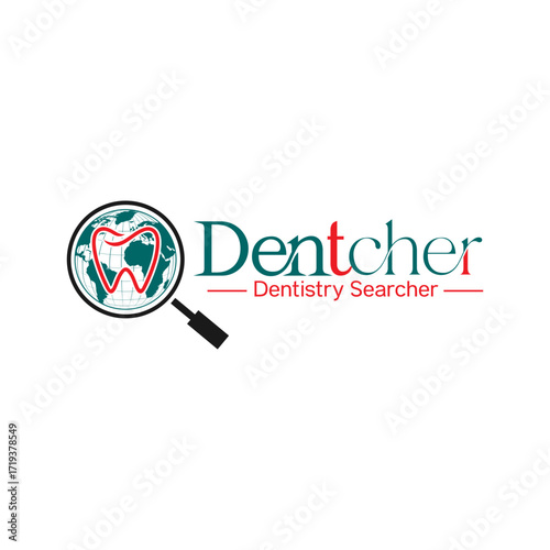Dentcher dentistry searcher logo is perfect for your brand