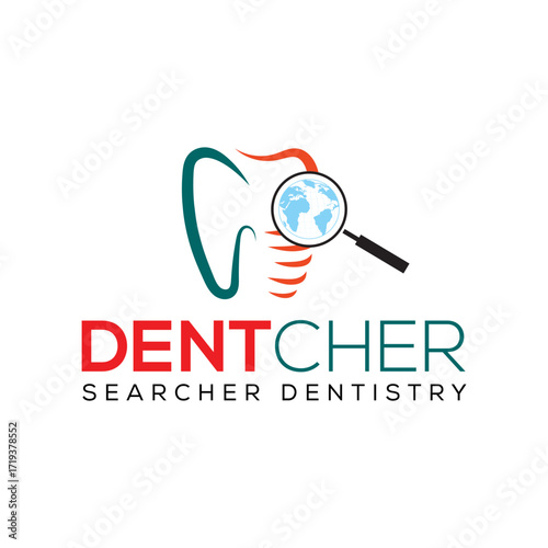 Dentcher searcher dentistry logo for dental clinic