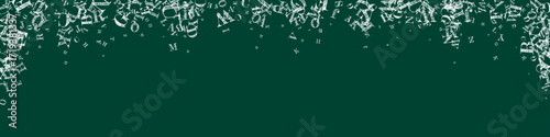 School notebook cover. White chalk  floating