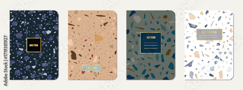 Note book cover design. Terrazzo abstract