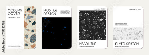 Notebook cover design. Terrazzo abstract