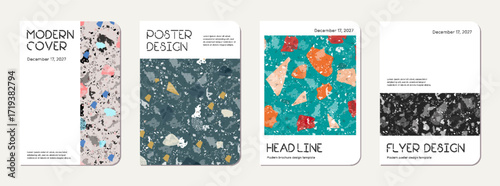Note book cover design. Terrazzo abstract