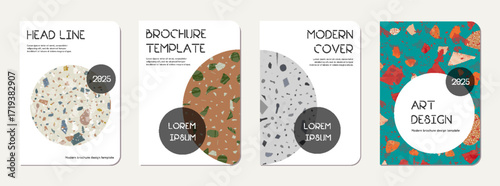 Notepad cover design. Terrazzo abstract