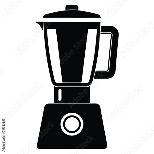 Black kitchen blender appliance shows simple design for modern cooking preparation icon