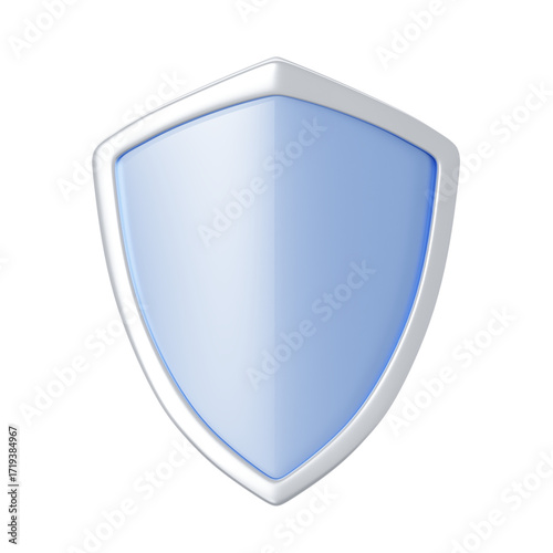Free Download 3D Blue Glass Shield Isolated on Png Transparent Background Illustration - GFXLoad