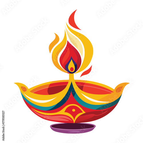 Colorful Diwali Diya Festive Lamp Light Illumination Celebration colorful diwali