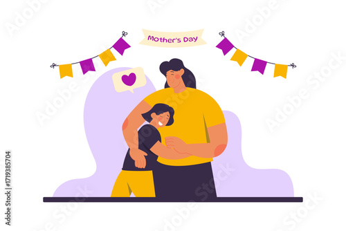 daughter hugs her mother