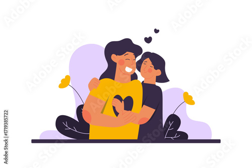 mother hugs her child