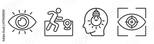 Vision icon set multiple concept collection