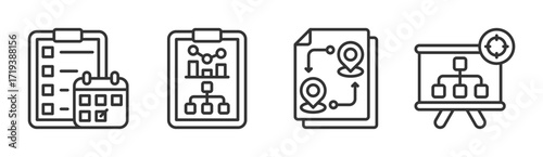 Planning icon set multiple concept collection