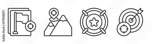 Mission icon set multiple concept collection