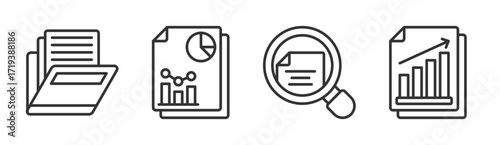Report icon set multiple concept collection