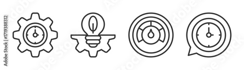 Efficiency icon set multiple concept collection