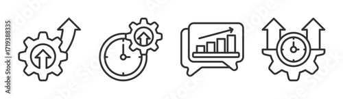 Productivity icon set multiple concept collection