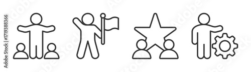Leadership2 icon set multiple concept collection